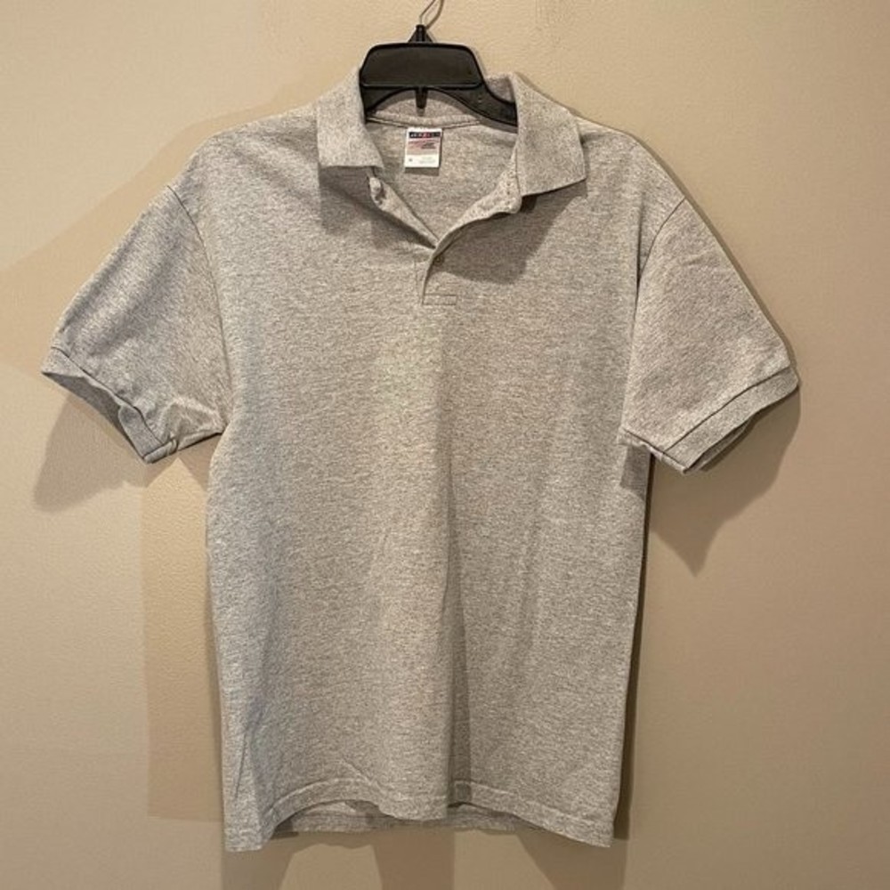 Jerzees Mens Heavy Weight Sht Sleeve Polo Shirt sz M Gray